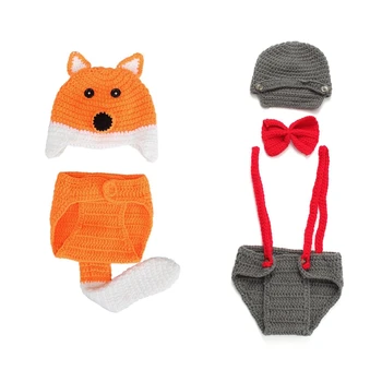 

baby clothes 2 Set Baby Photo Props Baby Girls Boys Knit Baby Outfits Costume Hat and Pants
