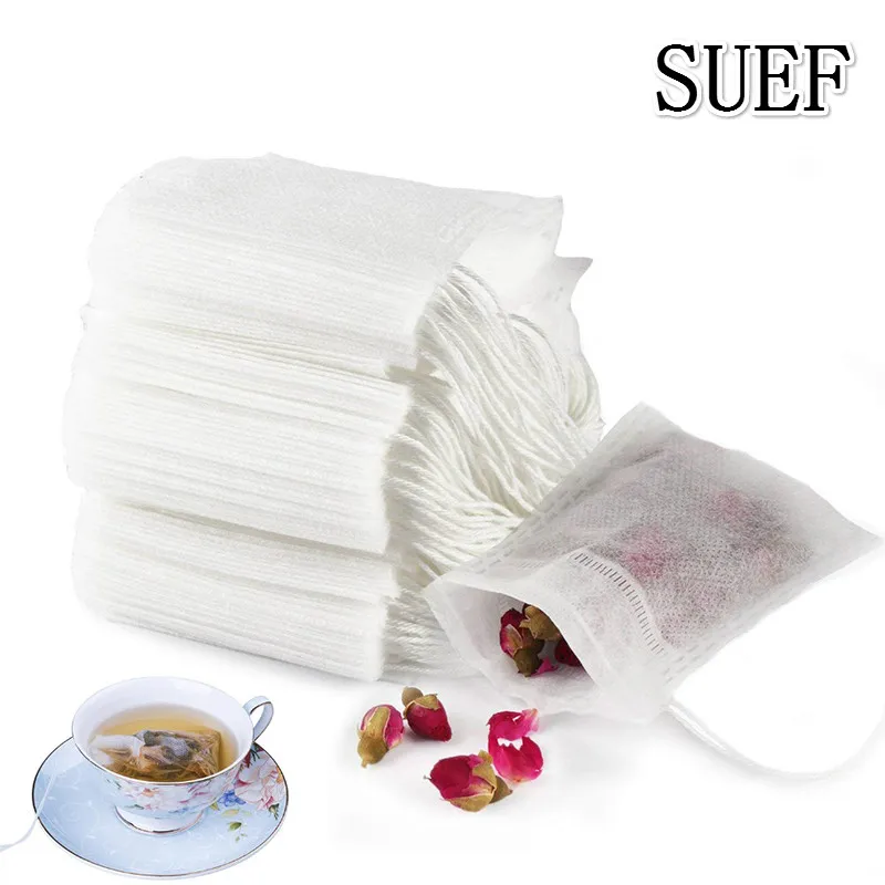 

50/100Pcs/lot 5*7CM Disposable Tea Bags Empty Scented Tea Bag With String Heal Seal Filter Paper for Herb Loose Tea @5