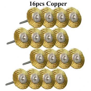 

16pcs 25mm Steel Rotary Brush Wire Wheel Brushes For Mini Drill Polishing Tool
