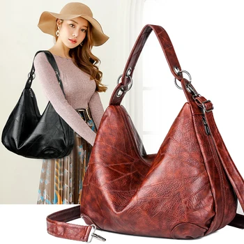 

RoyaDong Brand Women Shoulder Bags Vintage Tote Bags For Women 2019 Hobos Big Messenger Bag Luxury Handbag Female Designer Bag