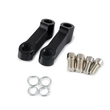 

10mm Black CNC Aluminum Rear View Mirror Mount Risers Extenders Adapters Universal Motorcycle Accessory