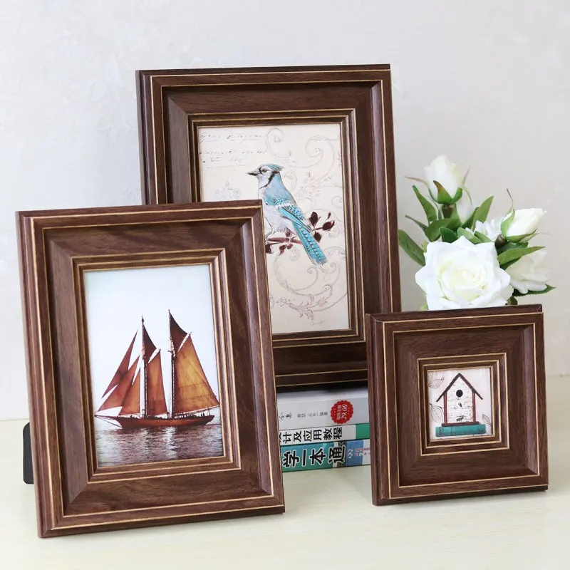 1Pc Square Room Decor Wooden Picture Photo Wall Frame Multi-size 5"/6"/7"/8"/10" 