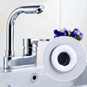 

6PCS Overflow Ring Durable Plastic Kitchen Drain Cap Round Not Insert Accessories Sink Silver Bathroom Rust Basin Cover Tri N5F2