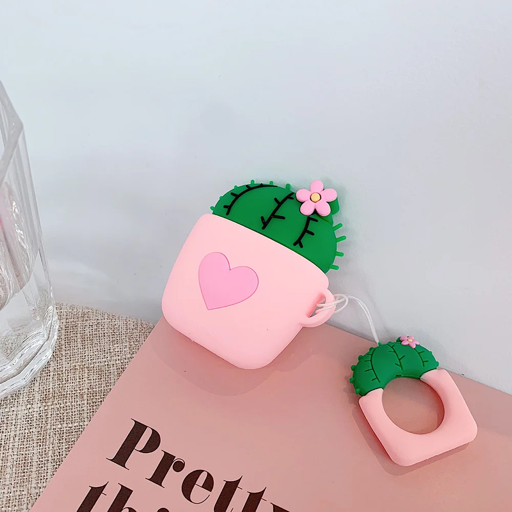 Для AirPods чехол с 3D милым рисунком Дамбо кактус камера наушники чехол s для Apple Airpods 2 забавные привидения аксессуары Защитная крышка - Цвет: GJ0673