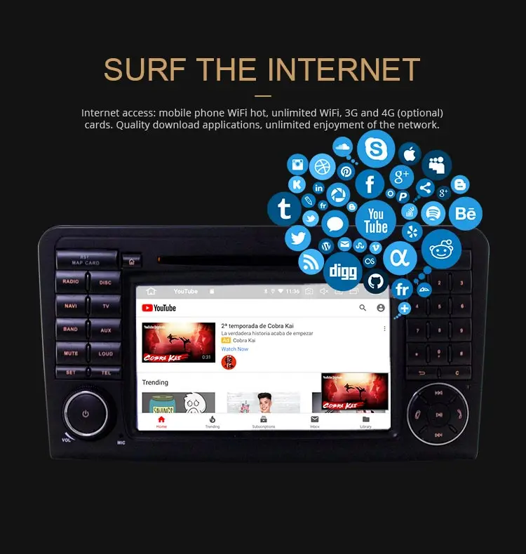 Best LJDA 2 Din Android 9.0 Car Radio For Mercedes Benz ML CLASS W164 ML350 ML300 Car Multimedia Player Stereo Audio GPS DVD WIFI DSP 9