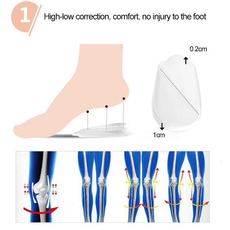 1 пара силиконового типа O тип X стелька для ног Тип для коррекции пятки Подушечка для коррекции пятки инструмент для ухода за ногами