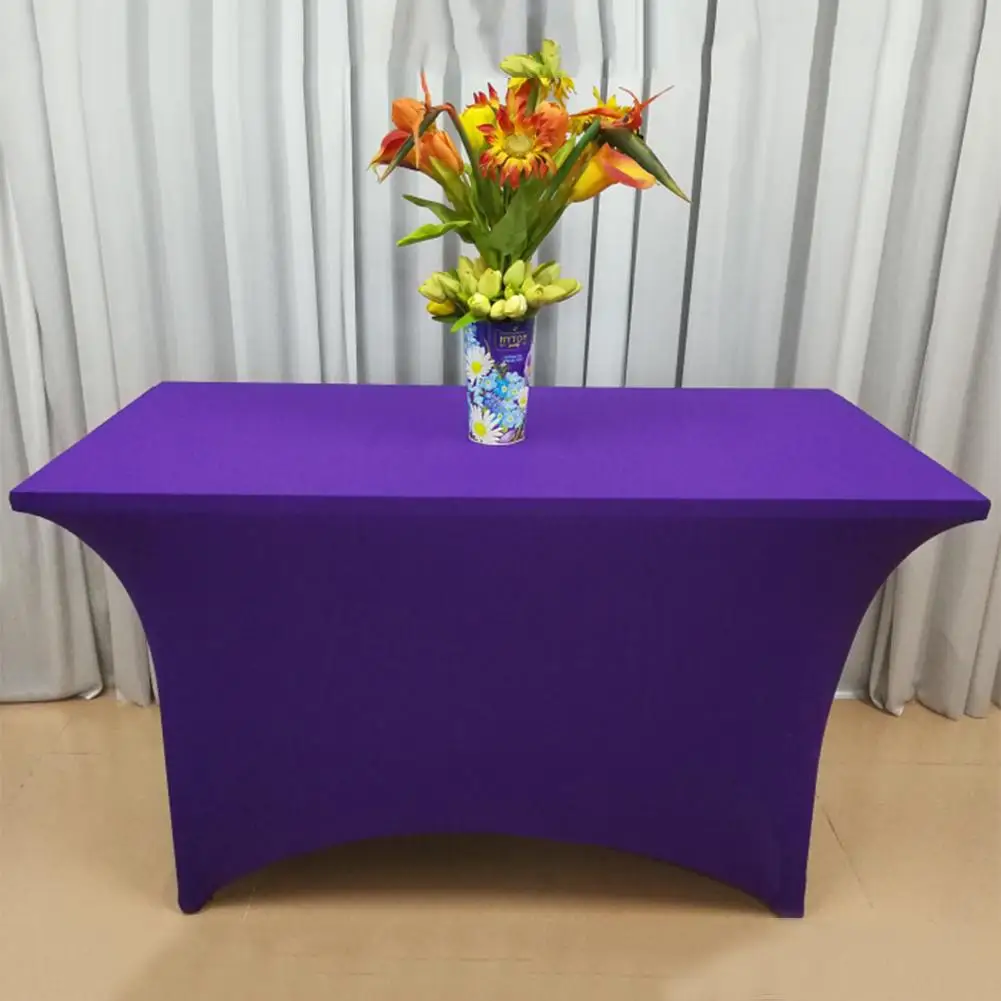  Stretch Spandex 6ft Rectangular Table Cover Hunter Green Fitted Tablecloth for Standard Folding Tab
