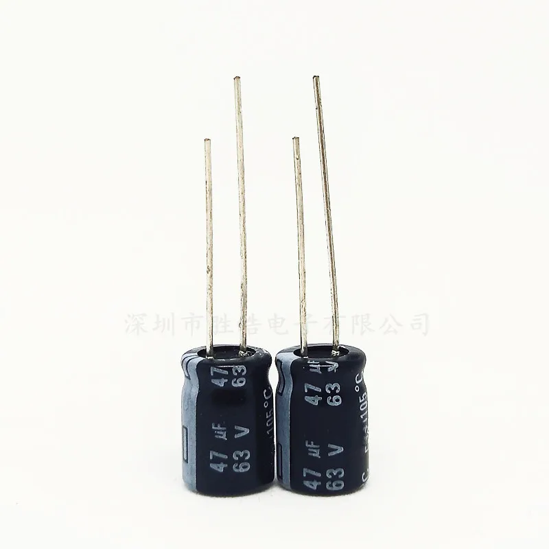 50PCS/lot  63V47uF volume 6.3*11mm aluminum electrolytic capacitor 47uf 63v Size：6x12（MM） 50pcs lot 50v33uf aluminum electrolytic capacitor 33uf 50v 6 11mm new electrolytic capacitor size：6x11（mm）