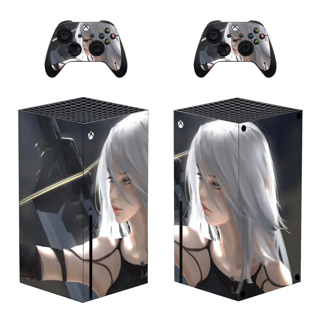 Nier Game Style Xbox Series X Skin Sticker for Console & 2 Controllers Decal Vinyl Protective Skins Style 1 
