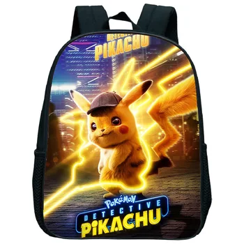 

13 Inch Cartoon Pikachu Backpack Pokemon School Bags Toddler Backpack Boys Girls Anime Primary Kindergarten Backpack