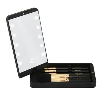 

2020 New LED Makeup Mirror Portable Folding Rotating Makeup Box Desktop Makeup Mirror Box Makeup Brushes