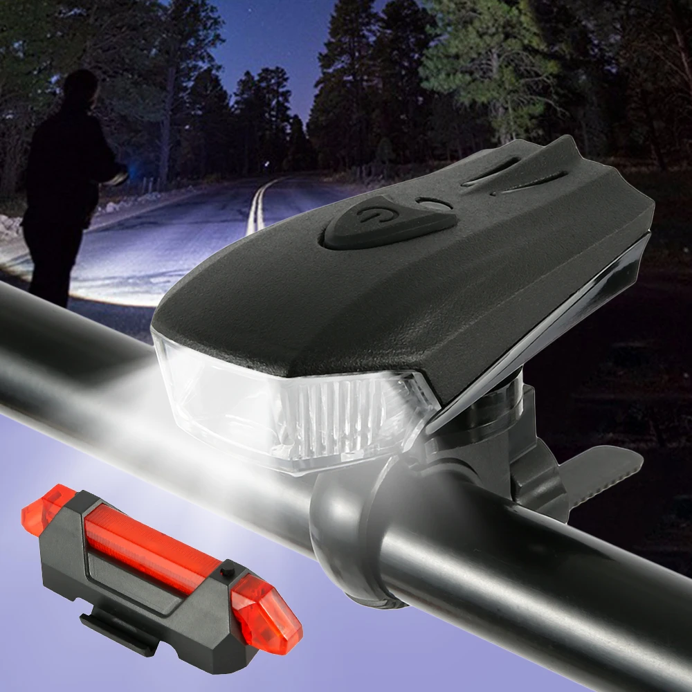 In Stock Bicycle Smart Light USB Rechargeable Bike Light Waterproof LED Headlight & Cycling Taillight Bike Accessories
