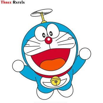 

Three ratels FTC-842#14x16.1cm Cartoon cute Doraemon Anime car Sticker decal For Laptop Fridge Phone Guitar Stickers Pack PVC