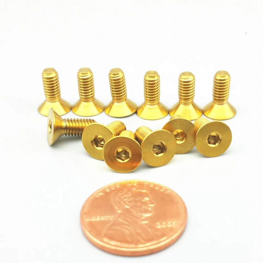 M4X10mm Titaniumn bolts countersunk Gold color (11)