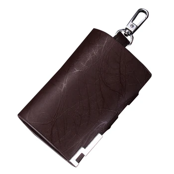 

PU Leather Key Case Multifunction Simple Gift Business Card Holder Solid Carrying Keychain Wallet Men Purse Fashion