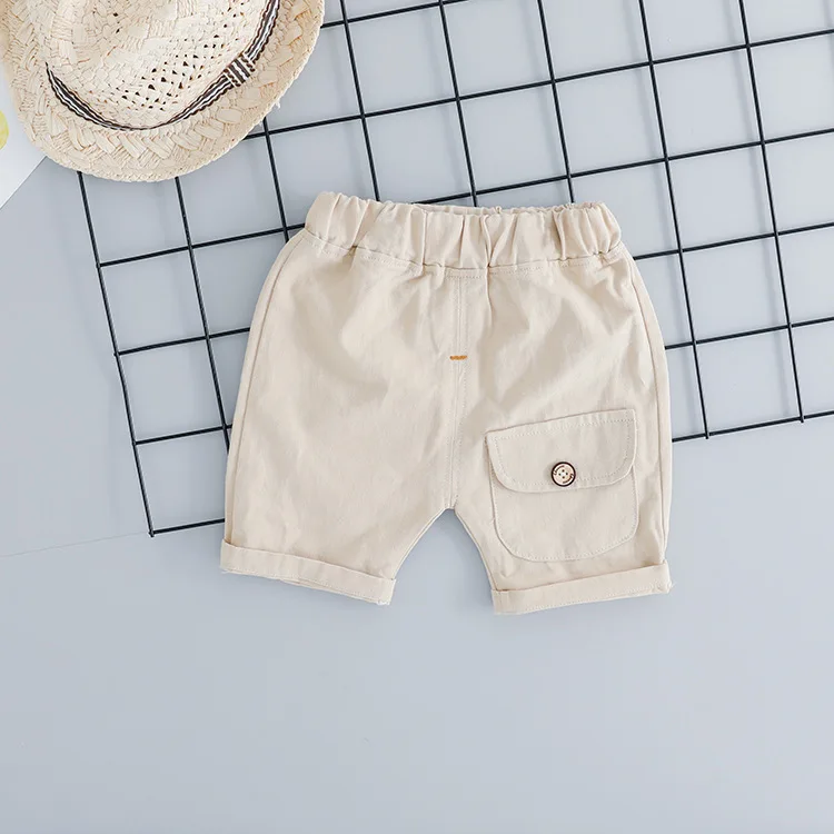 Infant Baby Girl Boys Summer Clothes Active Penguin T shirt Top & Kahki Shorts Set for Toddler Kids 100% cotton Clothing Outwear (2)