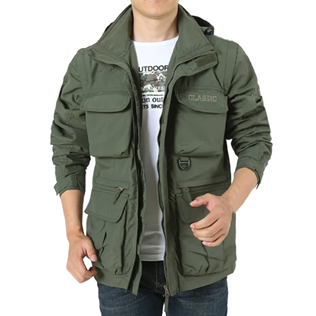 erkek mont veste homme chaqueta hombre coat men's Detachable Sleeve Loose Outdoor Mountaineering Sportswear erkek mont casaco