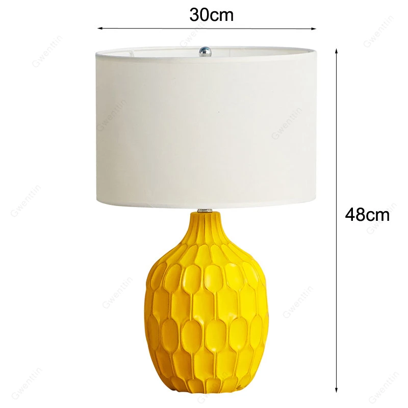 Современные желтые настольные лампы для спальни Гостиная прикроватная стойка для лампы настольные светильники светодиодные стоячие светильники Свадебный домашний декор
