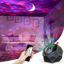 

LED Aurora Galaxy Starry Sky Projector Night Light Colorful Laser Ocean Wave Star Moon Projection Bedroom Decor Atmosphere Lamp