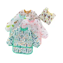 Мультяшные детские нагрудники Водонепроницаемый младенцев передник с длинными рукавами Водонепроницаемый питание для малышей нагрудники, Слюнявчики, одежда для детей Одежда для покраски