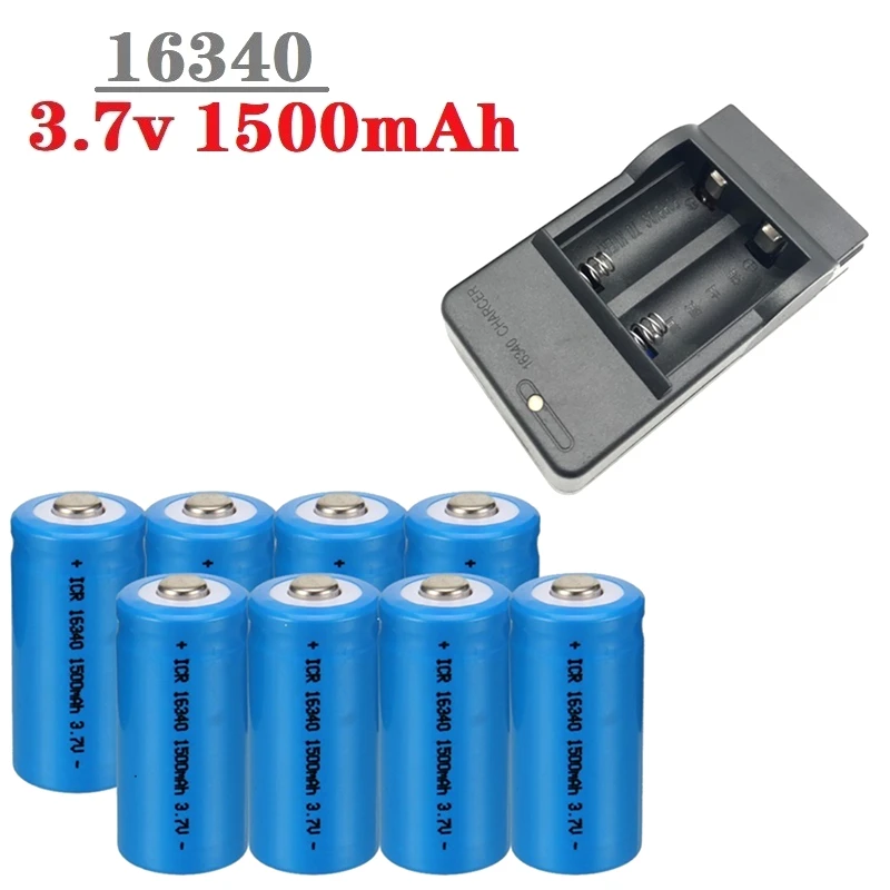 3.7V 1500mAh Rechargeable Li ion Batteries 16340 CR123A Battery For LED Flashlight Travel Wall