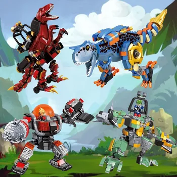 

Jurassic World 2 Dinosaur Building Blocks Tyrannosaurus Velociraptor Dragon Knight City Figures Bricks Toy For Kids Children