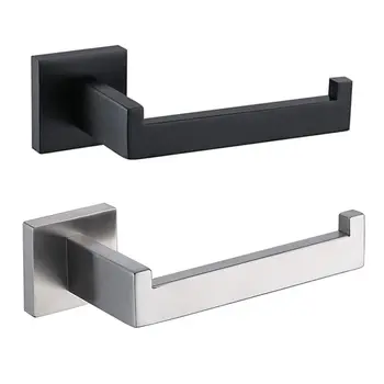 

New 1pc Matte Black Toilet Paper Holder Wall Mount Tissue Roll Hanger 304 Stainless Steel Bathroom Accessories Hot Sale Dropship