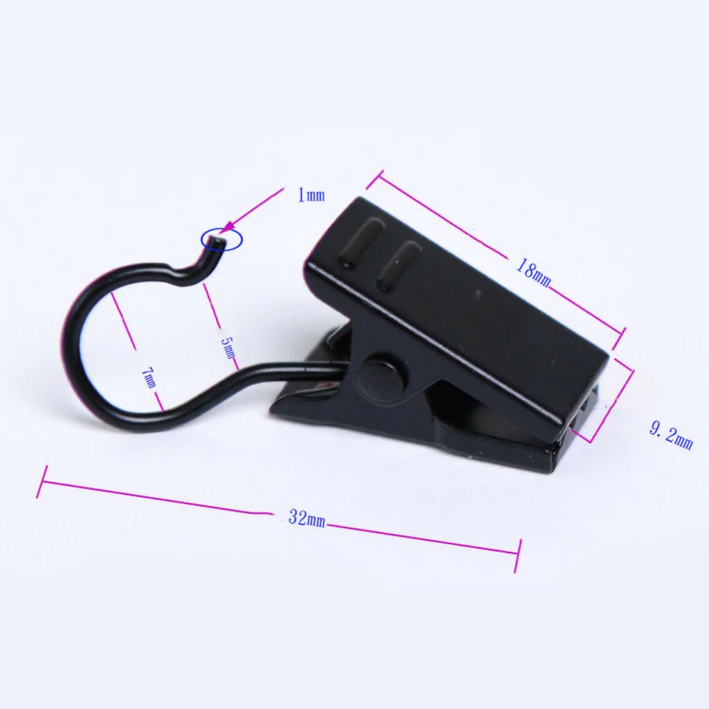 30 шт. набор металлических зажимов для штор с крюком для занавесок планер зажим вешалка 32 мм черная вешалка для белья зажимы также