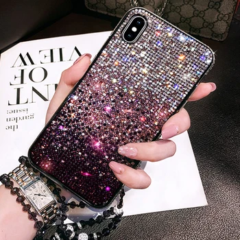 

Luxury Gradual Change Fully-jewelled Shiny Diamond Phone Case For iPhone 11 Pro Max X Xr Xs Max Case For iPhone 6 8 7 Plus Cover