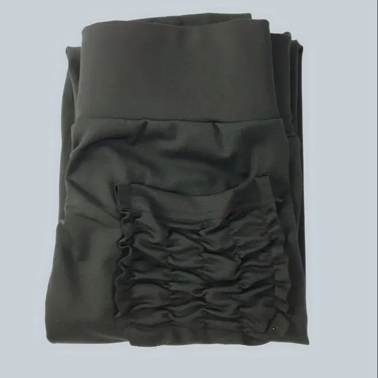 Новые Однотонные эластичные брюки-леггинсы для девочек с карманами и высокой посадкой, эластичные брюки-Леггинсы Фитнес Спорт бег, эластичные леггинсы - Цвет: Black