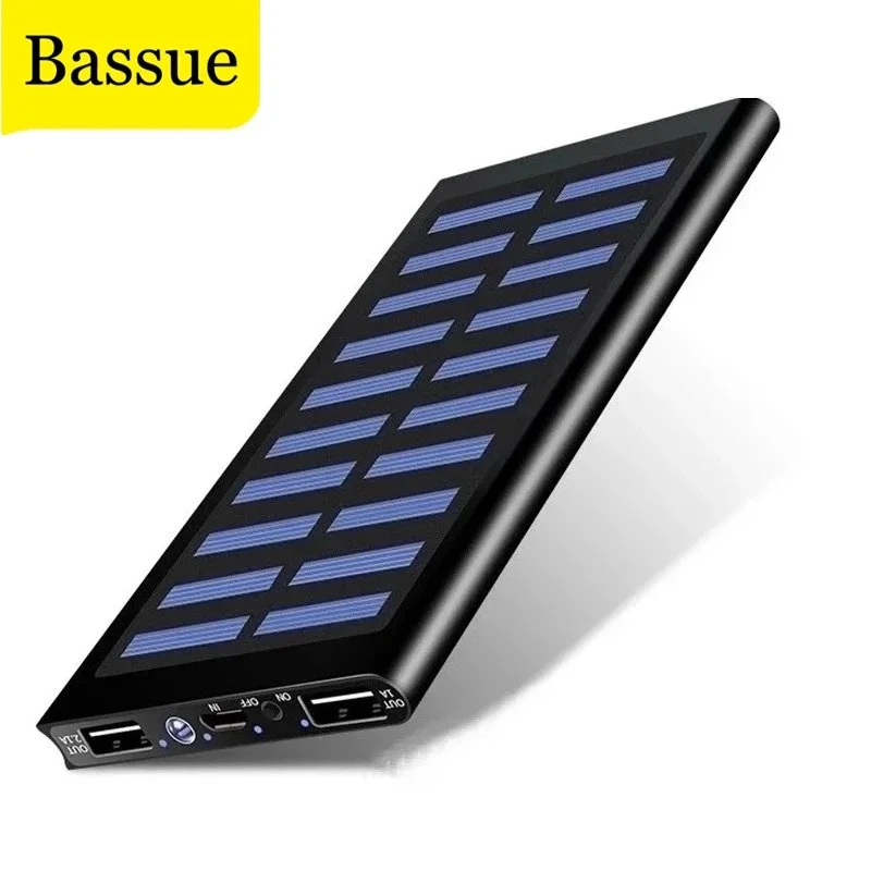 Solar 50000mah Power Bank External Battery 2 USB LED Powerbank Portable Mobile phone Charger for Xiaomi mi iphone 7 8 X | Мобильные