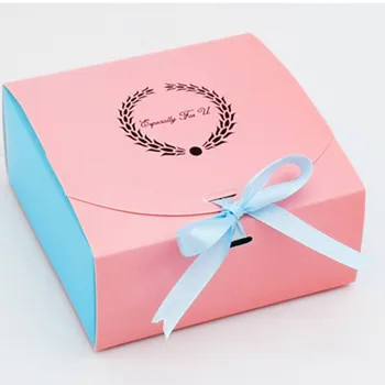 

10pcs Wedding Gift Box Party Favors Kraft Paper Box Candy Dragee Baptism Cookies Packing Cake Box Wrapping Packaging with Ribbon