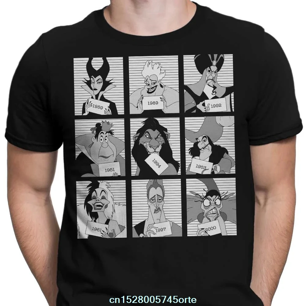 С принтом забавная футболка 2020 camiseta VILLAIN'S тюрьмы мужская одежда 100% хлопок