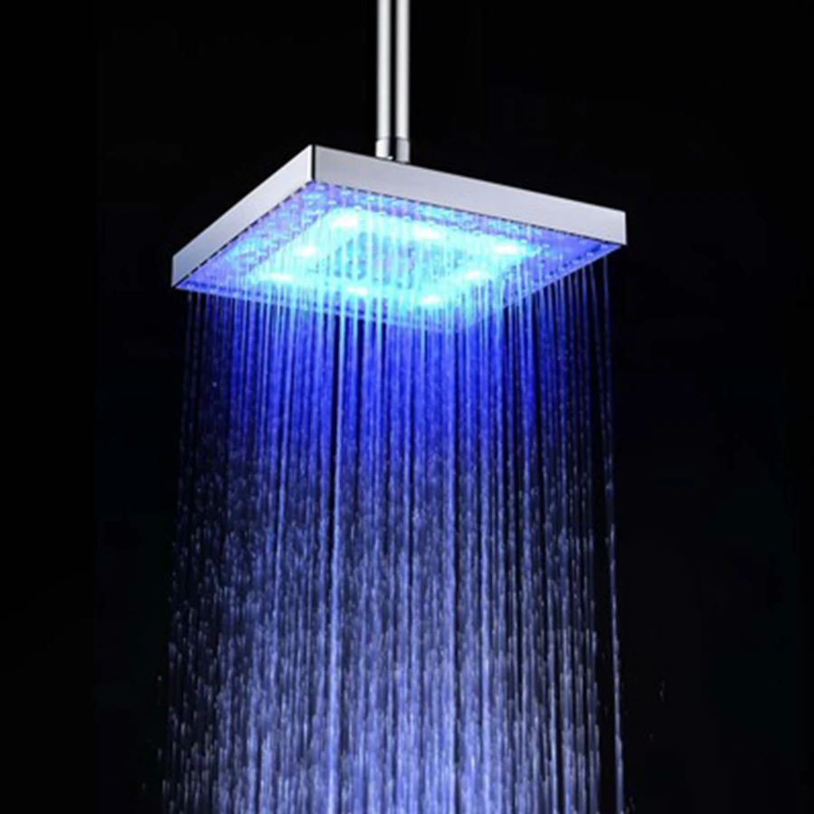 

Overhead Temperature Control Sprayer Rainfall Water Saving Shower Head High Pressure Self-luminous LED Light Bathroom Sprinklers