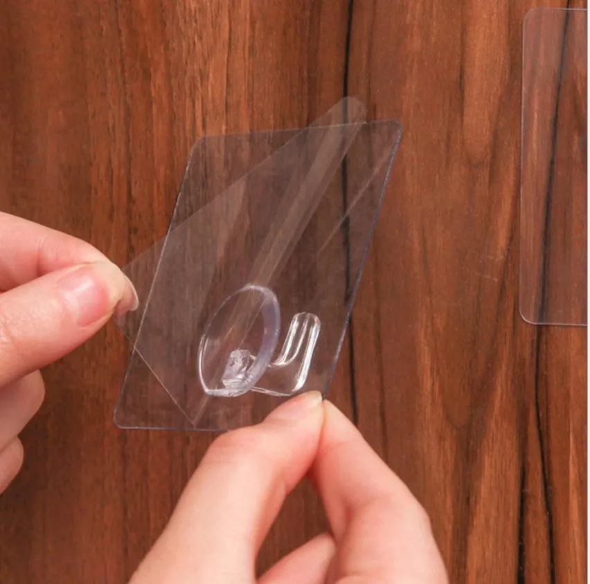 Transparent Door Hanging Viscose Hook Kitchen Nailless Traceless Hook Wall Bathroom Creative Adhesive Hook Wholesale 512