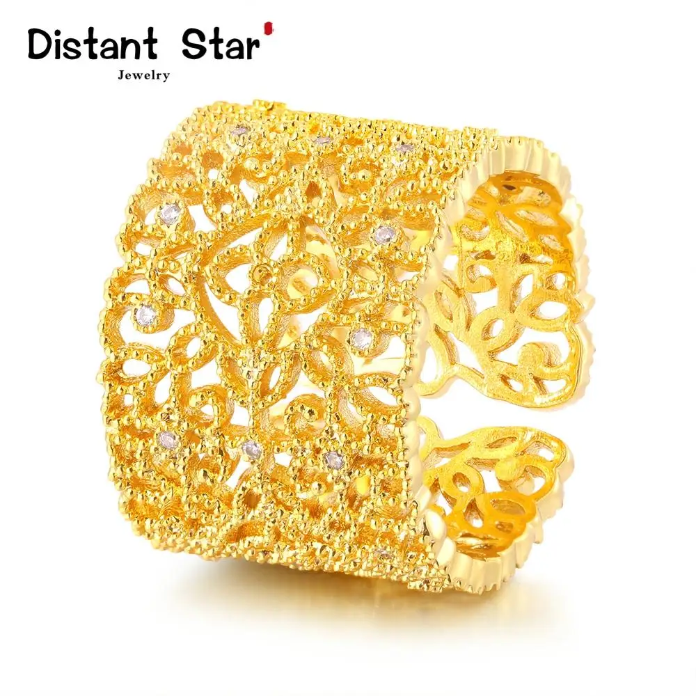 Новинка 2020 великолепное кольцо с кубическим цирконием Золотое большое