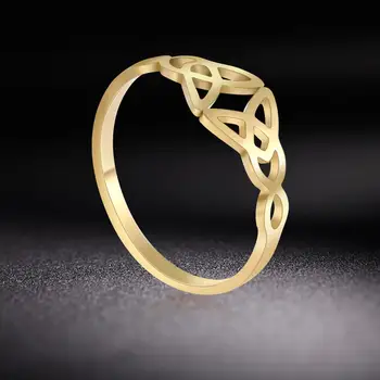 

My shape Vintage Irish Knots Men's Ring Steel Rings Bague Women Male Jewelry Gifts Anillos Accessories Viking Nordic Amulet Ring