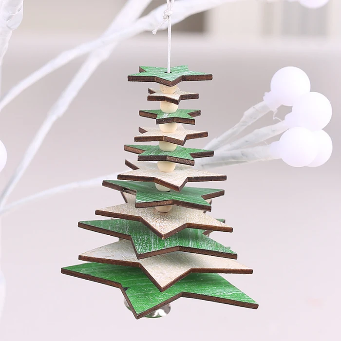 Рождественские деревянные украшения 3D Подвеска Висячие украшения для домашнего праздника deco noel bois рождественские серьги UYT