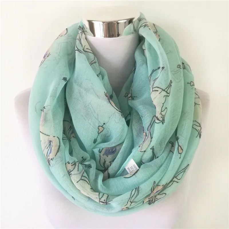 Loop sky blue Модные шарфы с принтом лошади шаль петля Женское зимнее кольцо с полосами шарфы женские осенние лошади животные Единорог бесконечность шарф - Цвет: Loop sky blue