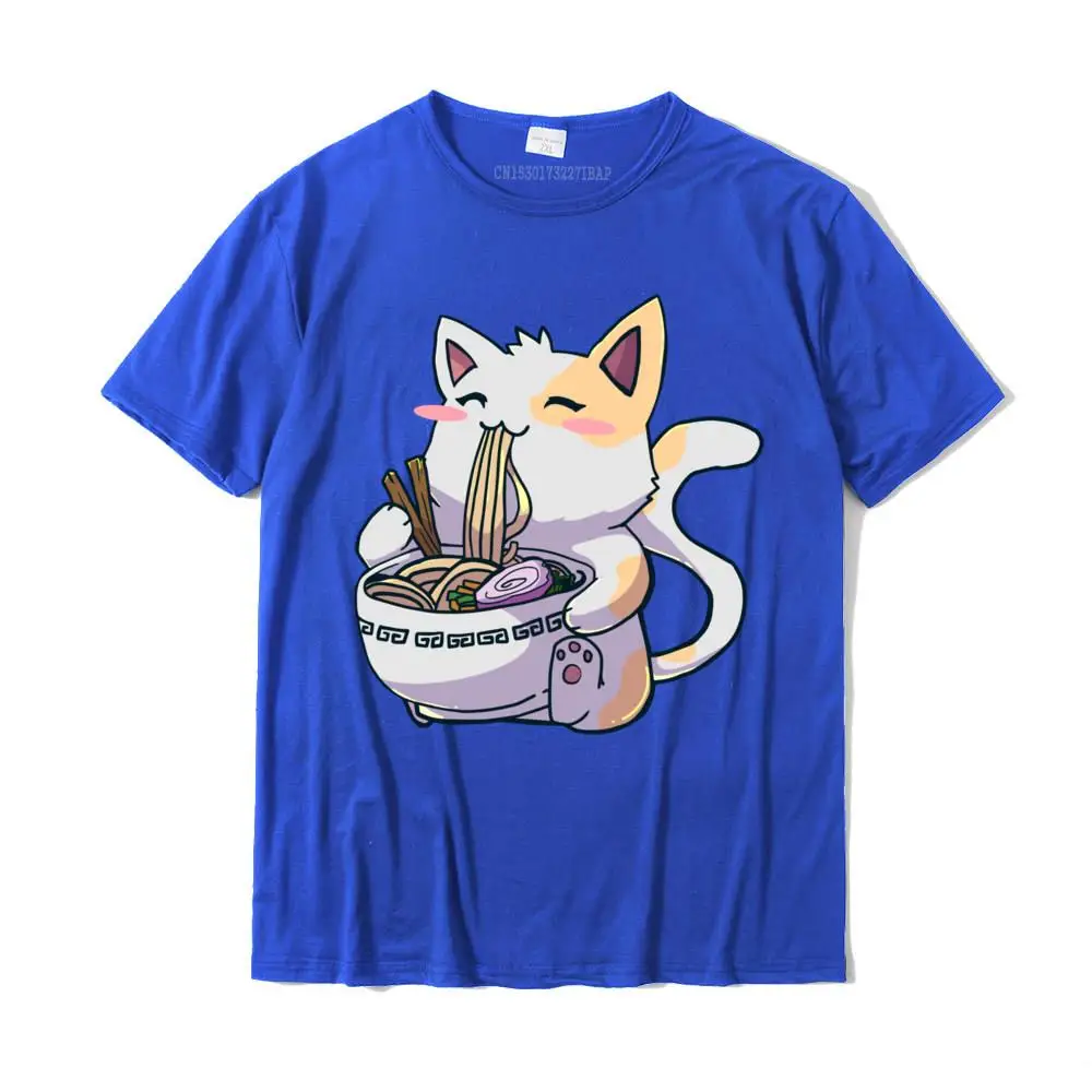 Fitness Tight Design T Shirt Short Sleeve for Men 100% Cotton Summer O Neck Top T-shirts Print T Shirt Graphic Ramen Anime Kawaii Neko Cat Pullover Hoodie__MZ23908 blue