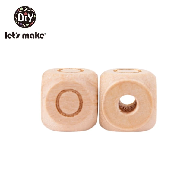 Let'S Make Wooden Beads For Rattles 500Pc Square Beech Wood Alphat English Letter Beads Baby Toys Diy Handmaking Wooden Teether O
