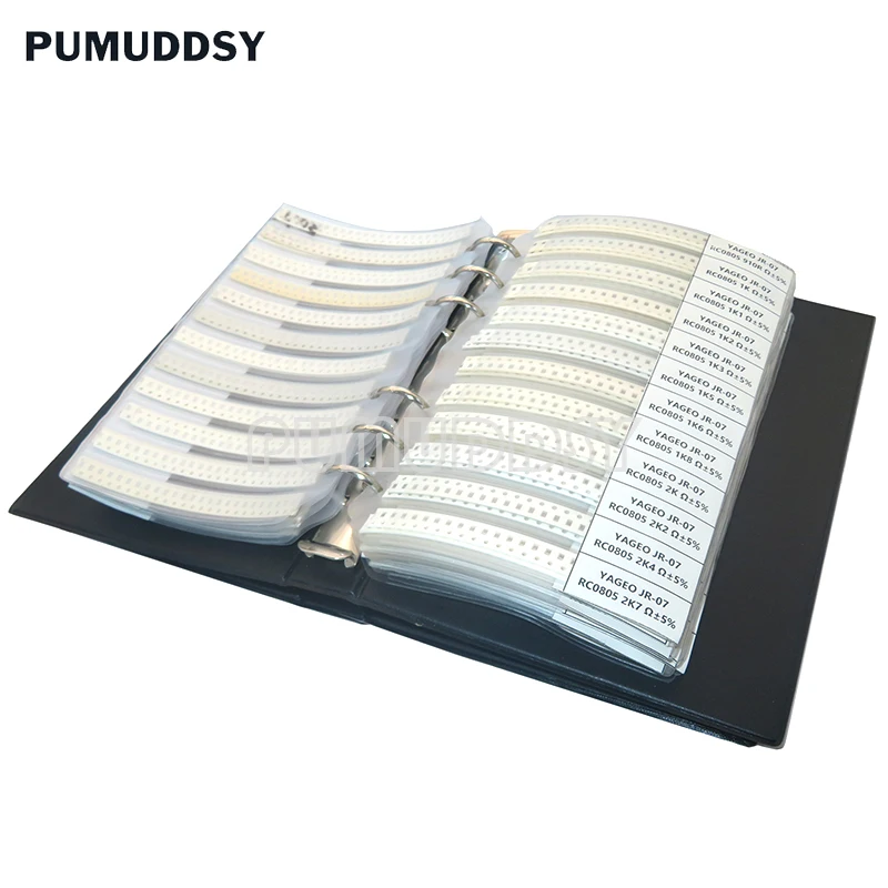 4250PCS 8500PCS 8850PCS 0201 0402 0603 0805 1206 resistor sample book 5% SMD assorted kit 10K 100K 1K 1R 100R 220R smd resistor smd chip resistor smd component sample book