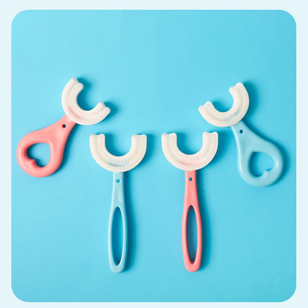 212 Old Baby Silicone Toothbrush Ushaped Soft Rubber Brush Head Cute teeth Simple Brush
