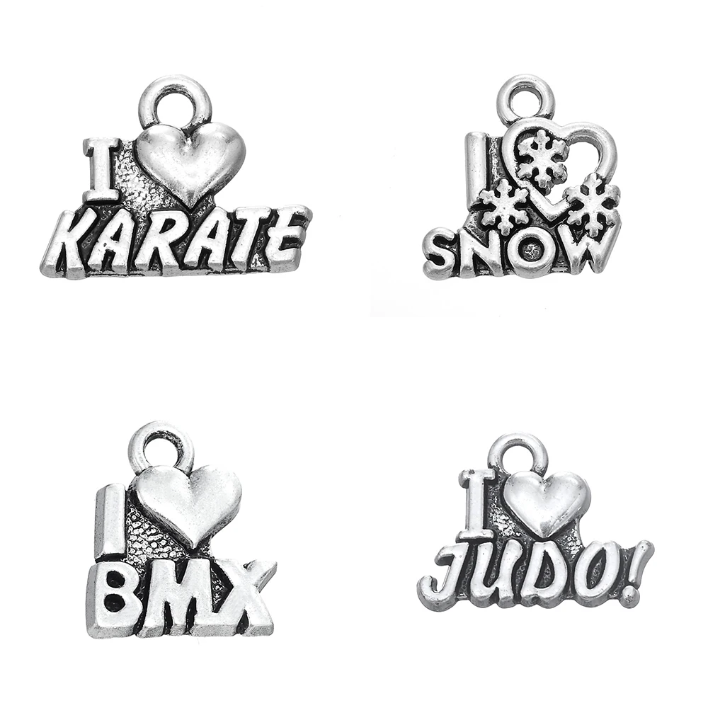 EUEAVAN 30 шт. соревновательные спортивные серии с надписью I LOVE KARATE Сейлор подвеска