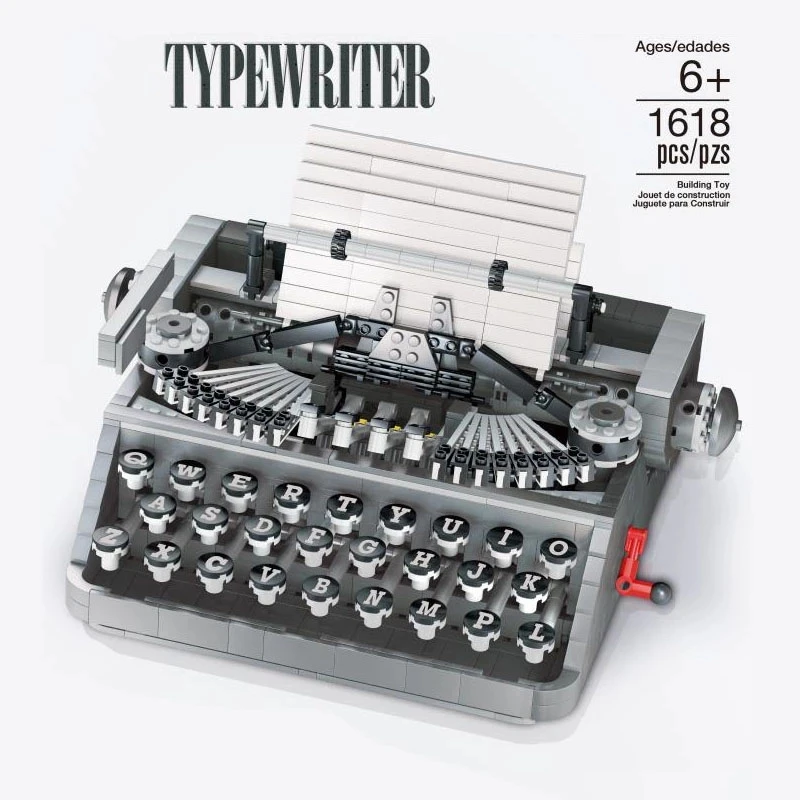 

New 1618PCS 90011 Creative Model Typewriter Expert Building Block Bricks Educational Toys Christmas Gifts for Kids Birthday