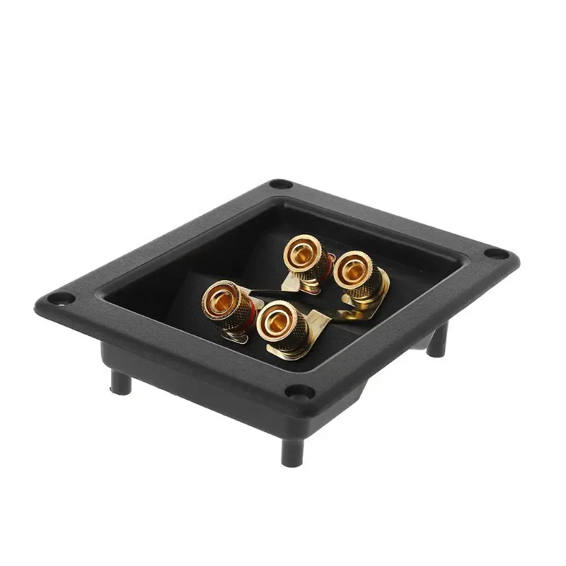 

1 Pc Terminal Cup Connector 266 Parts Express Binding Posts Gold Banana Jacks Recessed Bi-Amp Speaker Box Black