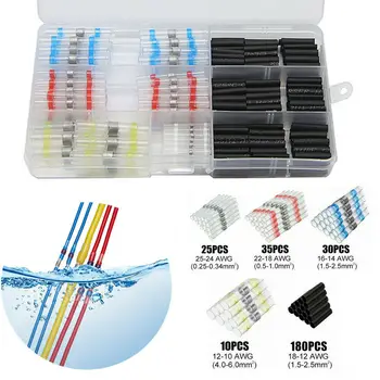 

280pcs Heat Shrink Electrical Wire Butt Connectors Terminal Solder Sleeves Waterproof Fast Splice Terminals Heat Shrink Tube