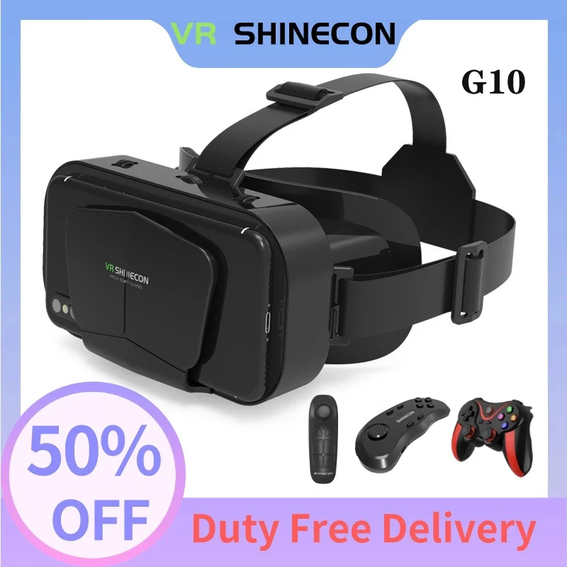 Очки виртуальной реальности VR Shinecon новая 3D гарнитура совместима с iPhone и Android Phone G10