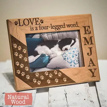

Engraved Pet dog Picture frames with name, personalised dog cat photo Frame, birthday Christmas Gift for Dog Lover, home decor