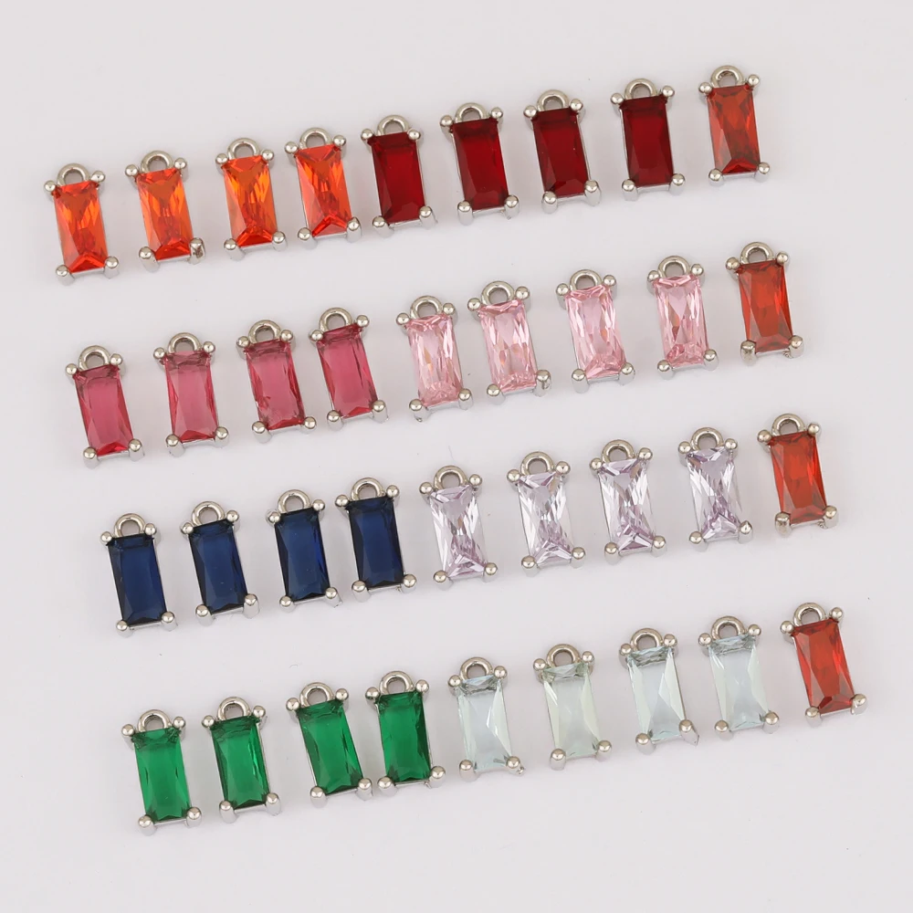 

WHSOK 100Pcs 4*9MM Earrings Pendants/Jewelry Accessories/DIY/Rectangle Shape/Rhodium/Hand Made/Jewelry Findings & Components